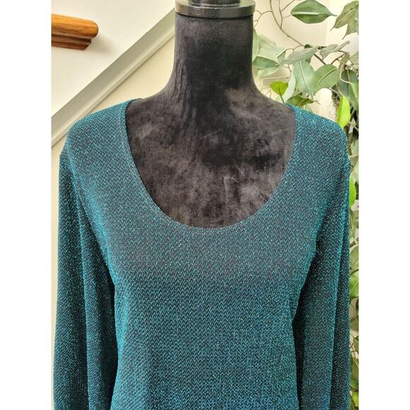 Slinky Brand Women's Blue Polyester Round Neck Long Sleeve Pullover Sweater 1X - Picture 3 of 13